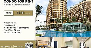 ខុនដូរសម្រាប់ជួលនៅOrkidé - The Royal Condominium/Condo for rent at Orkidé - The Royal Condominium(C-9060